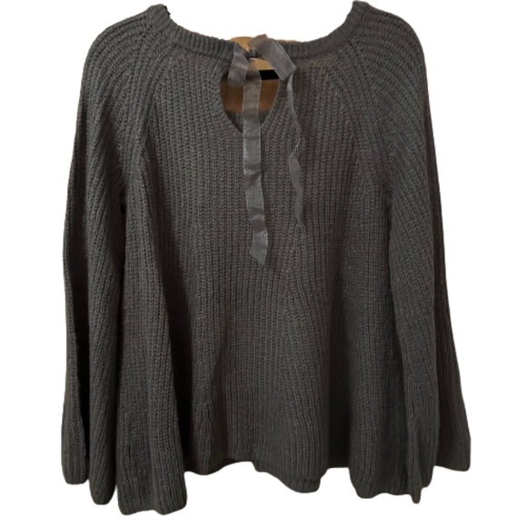 LC LAUREN CONRAD Sweater Swing Embellished Boxy Scoop Neck Gray Small - Picture 5 of 9